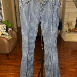 SeeThru Soul Blue Pinstripe Denim Jeans, Size 30